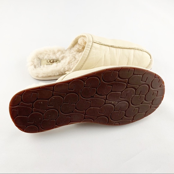 ❤️SOLD❤️Ugg Leather Cream Bedroom Slippers • - Picture 7 of 8